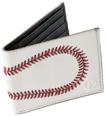 Real baseball leather wallet